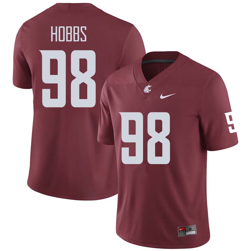 Men #98 Dallas Hobbs Washington State Cougars College Football Jerseys Sale-Crimson